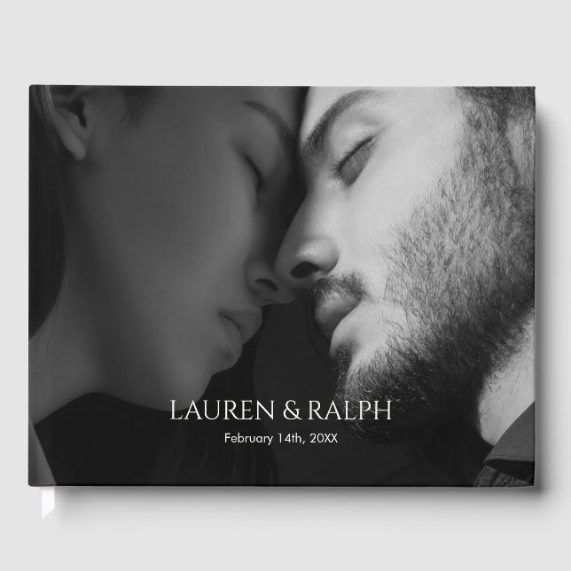 Livre D'or Chic noir et ivoire Couple Monogramme (Recto)