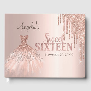 Livre D'or Chic Parties scintillant Rose Gold Sweet 16