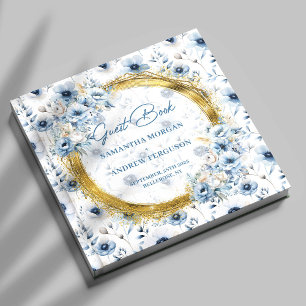 Livre D'or Chic Pastel Blue Gold Parties scintillant Mariage
