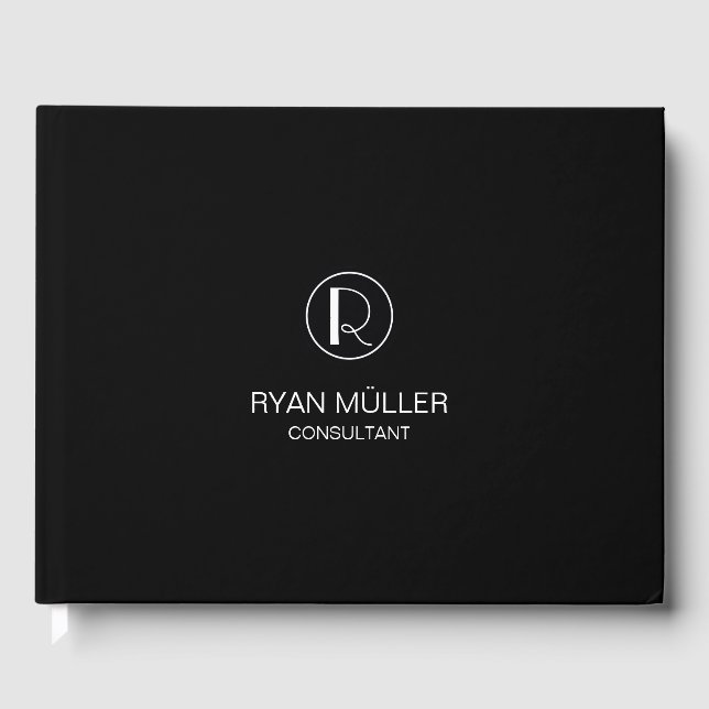 Livre D'or Chic professionnel élégant Plain et Monogramme (Recto)