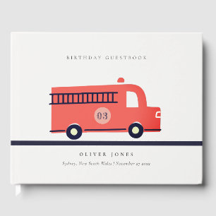 Livre D'or Chic Red Navy Moteur de Camion d'incendie n'import