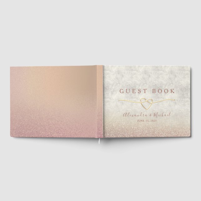 Livre D'or Chic Rose Gold Pailleté Mariage Élégant  (Complet)