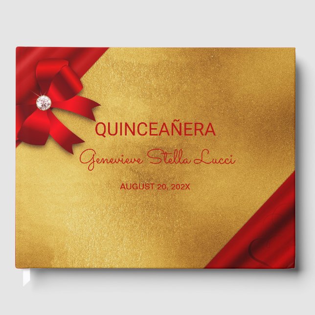 Livre D'or Chic Rouge et or Quinceañera (Recto)