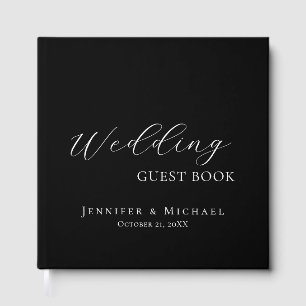Livre D'or Chic Simple Minimaliste Moderne Mariage Plain Noir