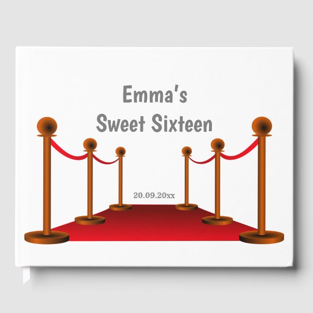 Livre D'or Chic Sweet 16 Hollywood Tapis rouge Anniversaire (Recto)