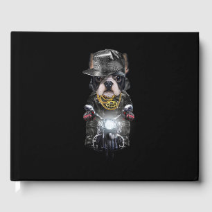 Livre D'or Chien à taureaux français mignon portant Casquette