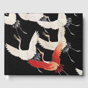 Livre D'or Chinoiserie Grue volante Zen Kimono minimaliste Ar