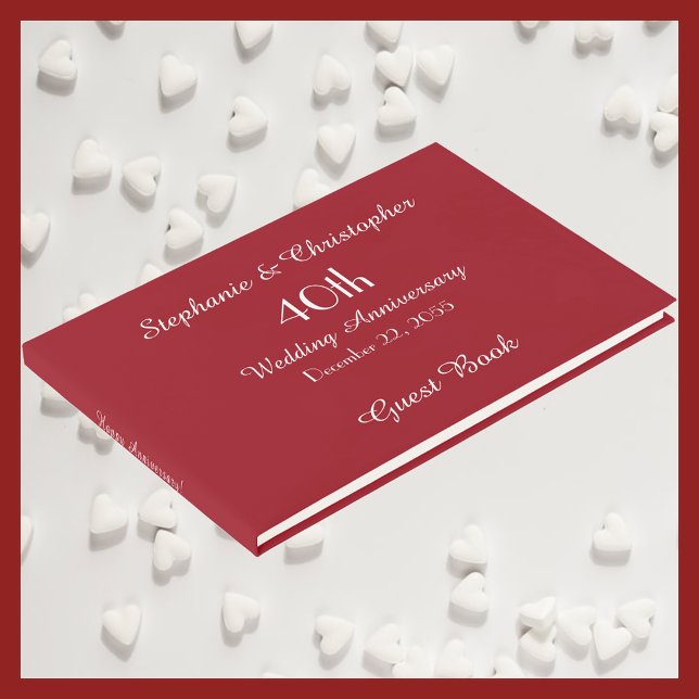 Livre D'or CHOISISSEZ VOTRE COULEUR Rouge Rubis Fête d'annive (Créateur téléchargé)