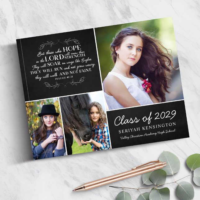 Livre D'or Christian Bible Verse Photo Collage Graduation (Christian Bible Verse Photo Collage Graduation Guest Book)