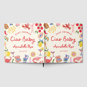 Livre D'or Ciao Baby Baby Shower Personnalisé rayé italien