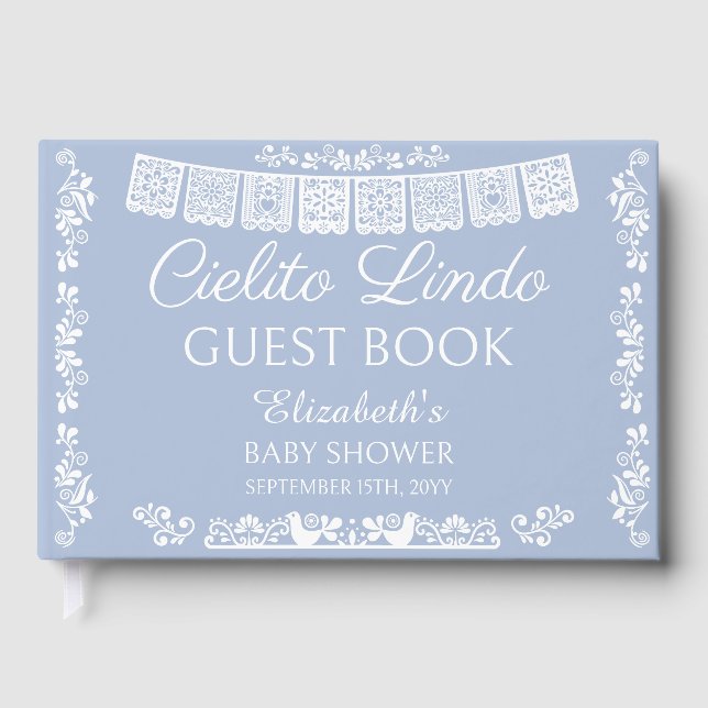 Livre D'or Cielito Lindo Dusty Blue Baby Shower (Recto)