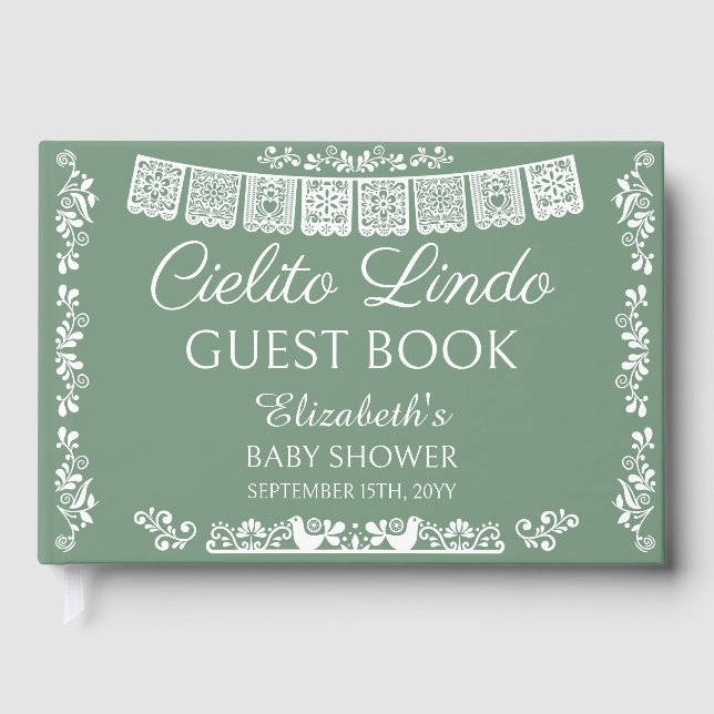 Livre D'or Cielito Lindo Sage Green Baby Shower (Recto)