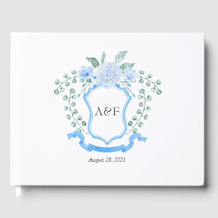 Livre D'or Cimier Mariage Floral Eucalyptus Monogram