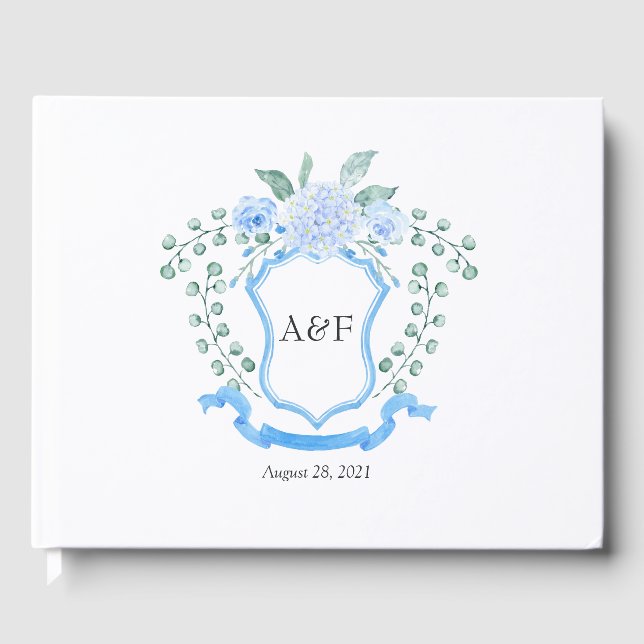 Livre D'or Cimier Mariage Floral Eucalyptus Monogram (Recto)