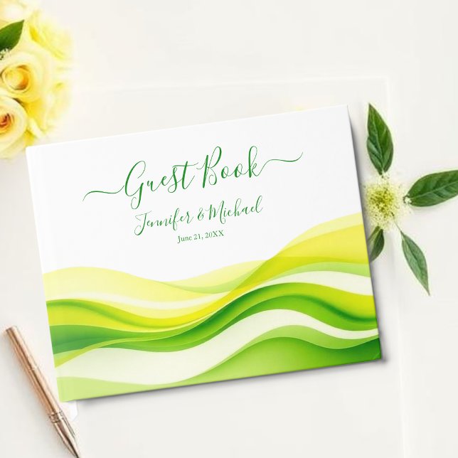 Livre D'or Citron de l'Île Vert et Jaune (Island Citrus Green and Yellow Guest Book)