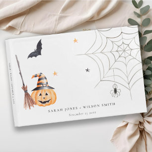 Livre D'or Citrouille d'Halloween doux Spiderweb Mariage Éffr