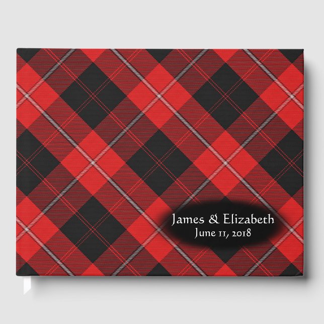 Livre D'or Clan écossais Cunningham Tartan Plaid Mariage (Recto)