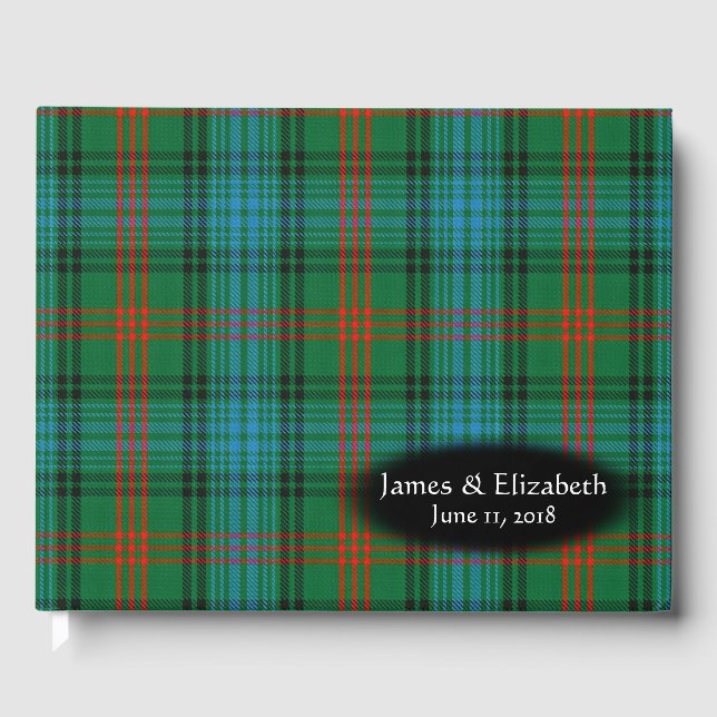 Livre D'or Clan écossais Ross Tartan Plaid Mariage (Recto)