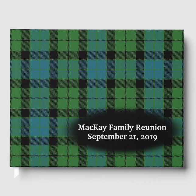 Livre D'or Clan MacKay Ancient Tartan Plaid Reunion familiale (Recto)