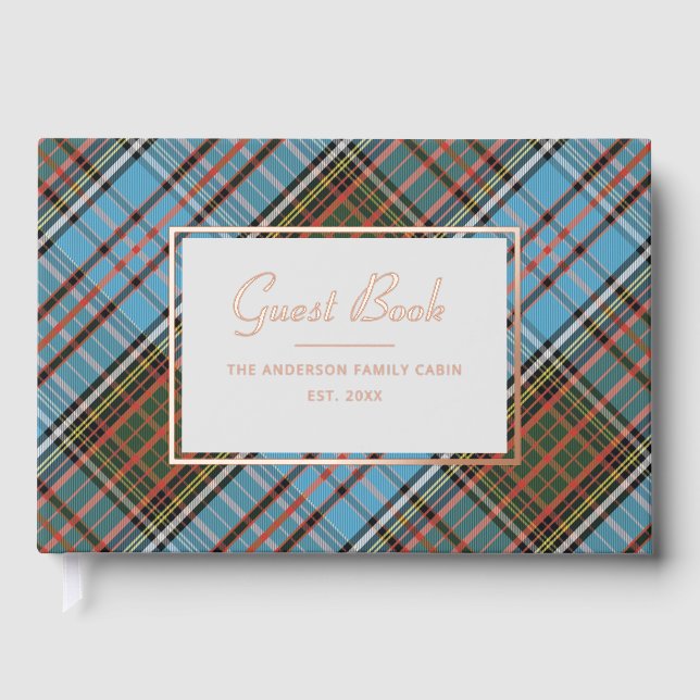 Livre D'or Clan Plaid Personnalisé Anderson Elegant Tartan (Recto)