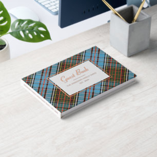 Livre D'or Clan Plaid Personnalisé Anderson Elegant Tartan