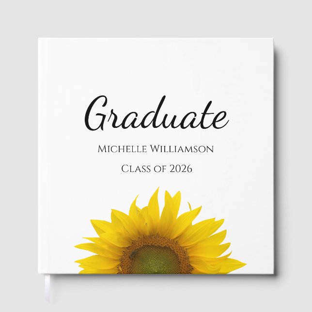 Livre D'or Classe de 2025 Botanical Sunflower Graduation Part (Recto)
