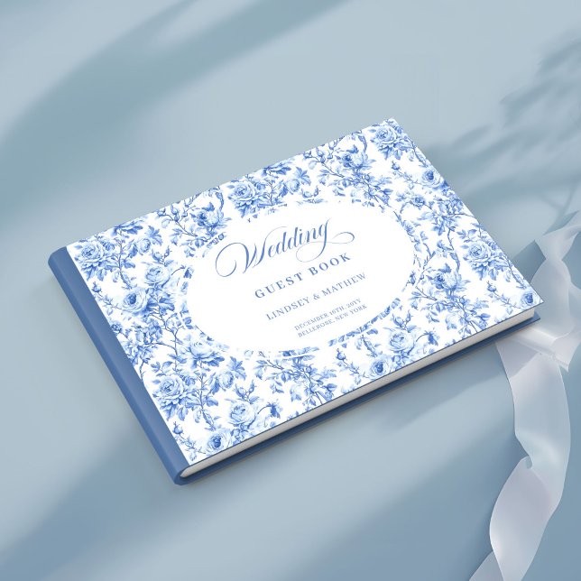 Livre D'or Classic French Blue Roses Toile Guest Book (Classic French Blue Roses Toile Guest Book)
