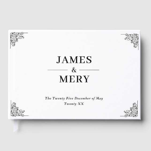 Livre D'or Classic Monogram Elegant Border Wedding (Recto)