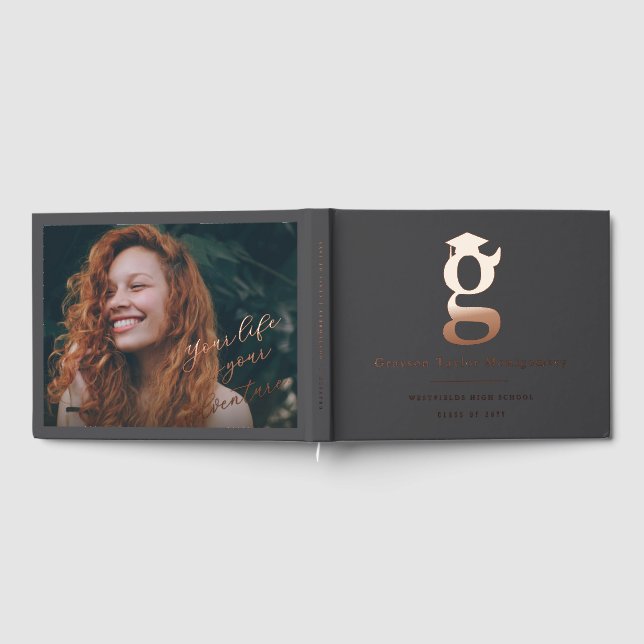 Livre D'or Classic Monogram G And Graduation Cap Grad Party (Complet)