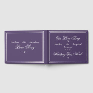 Livre D'or Classique Chic Dusty violet et Mariage de script b