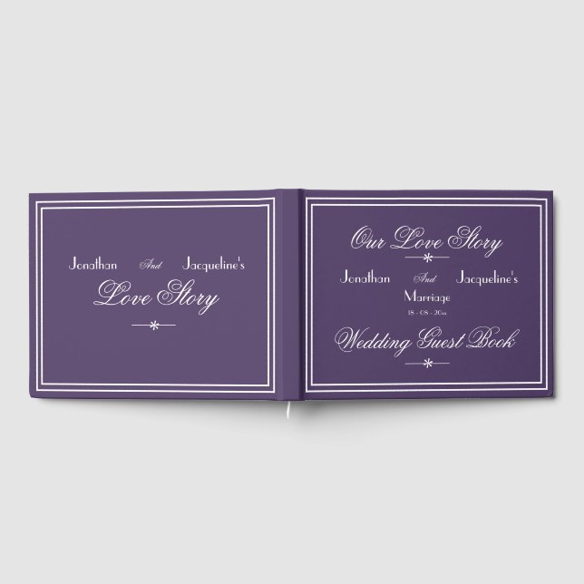 Livre D'or Classique Chic Dusty violet et Mariage de script b (Complet)