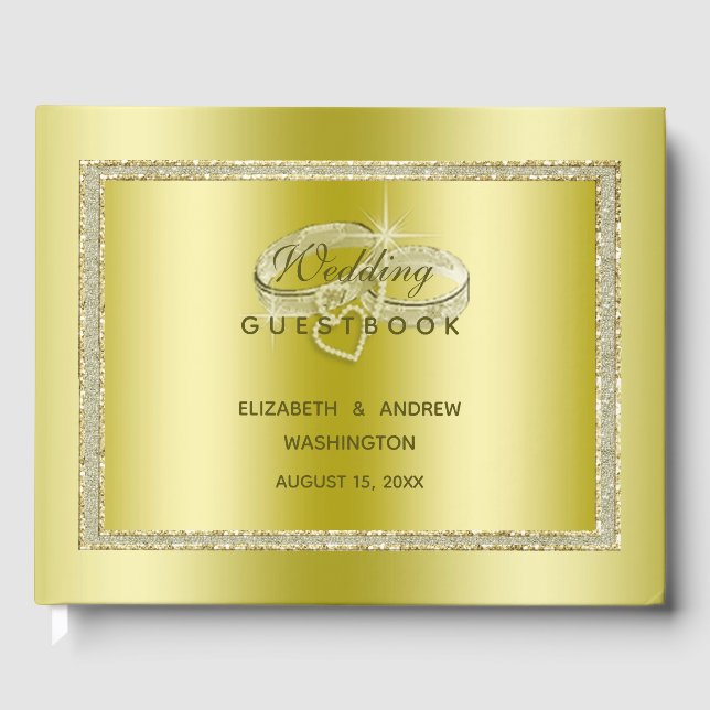 Livre D'or Classy Gold Parties scintillant & Cercles Mariages (Recto)