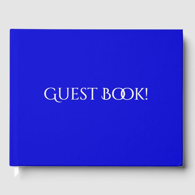 Livre D'or Cobalt solide Bleu Texte Date Spine (Recto)