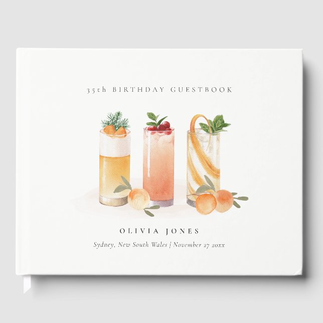 Livre D'or Cocktail de fruits mignons Blush Orange Anniversai (Recto)