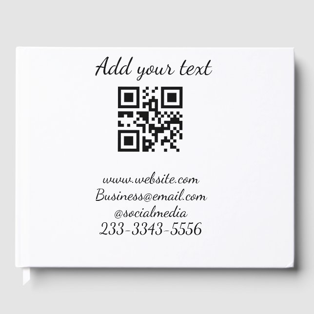 Livre D'or code QR personnalisé simple ajouter votre nom text (Recto)