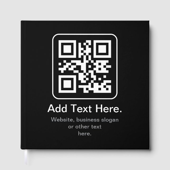 Livre D'or Code QR scannable moderne | Noir Blanc & Gris (Recto)