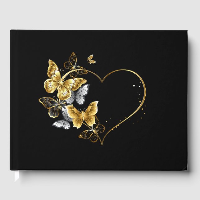 Livre D'or Coeur aux papillons d'or (Recto)