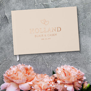 Livre D'or Coeurs amandiers bloqués Mariage romantique