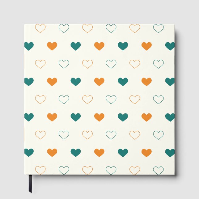 Livre D'or Cœurs charmants / crème orange vert (Recto)
