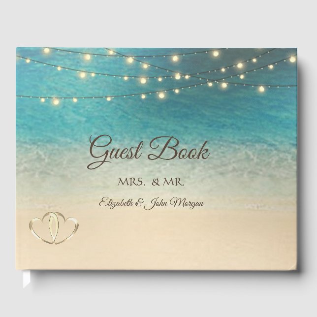 Livre D'or Cœurs de Plage Tropicale  Mariage (Recto)