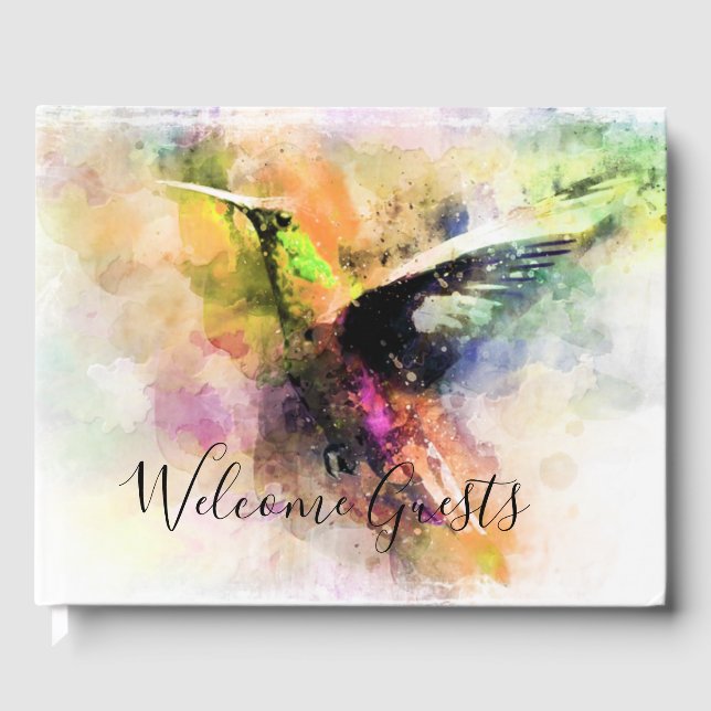 Livre D'or Colibri à l'aquarelle  (Recto)