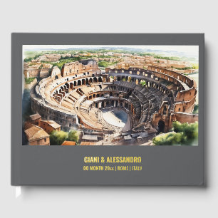 Livre D'or Colisée Rome éditable personnalisation aquarelle
