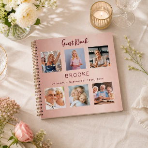 Livre d'or collage de photos d'anniversaire rose g