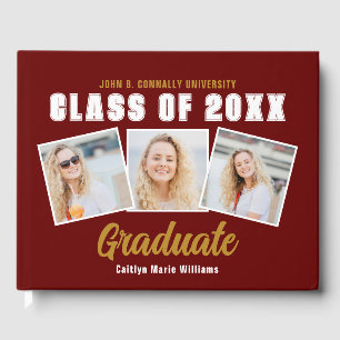 Livre D'or Collage photo Maroon Classe de 2025 Graduation