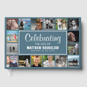 Livre D'or Collage Photo Moderne   Célébrant la Vie de Gue