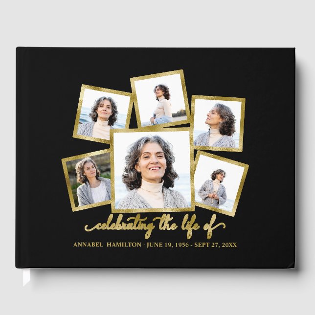 Livre D'or Collage photo moderne Memorial ou funéraire Guest  (Recto)