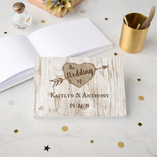 Livre D'or Collection de Mariages d'arbre cardiaque sculpté