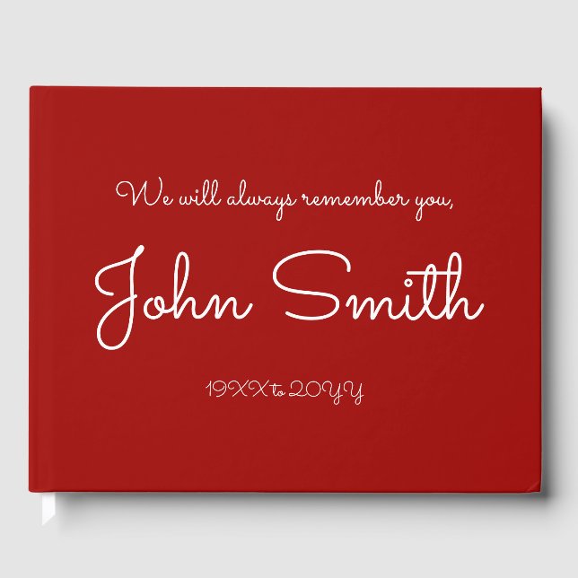 Livre d'or commémoratif de deuil et de plénitude (Recto)