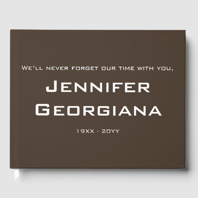 Livre d'or commémoratif en deuil, Customisé (Recto)