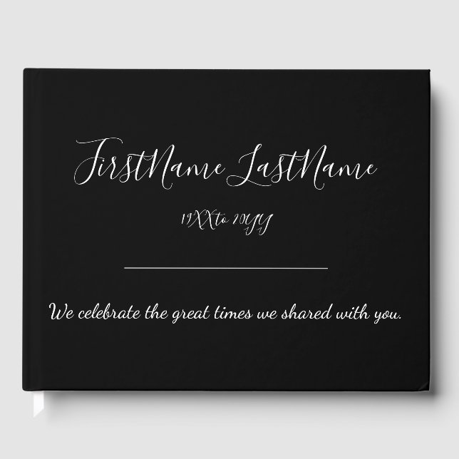 Livre d'or commémoratif minimal et en deuil (Recto)